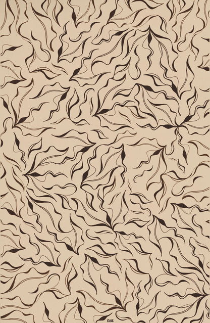Paréo Vacoas EOLE - motif végétal marron sur coton bio